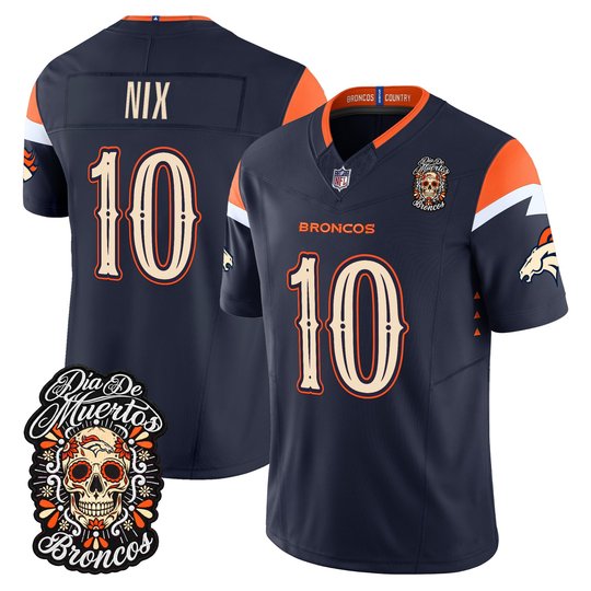 Men's Denver Broncos Día de los Muertos Vapor Limited Jersey - All Stitched