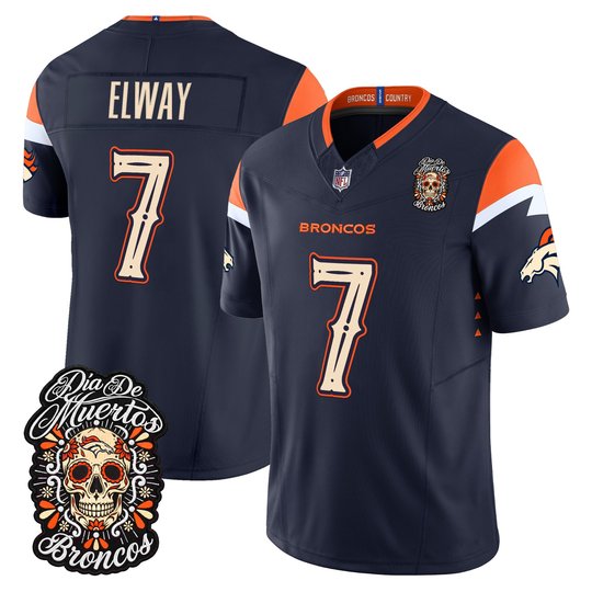Men's Denver Broncos Día de los Muertos Vapor Limited Jersey - All Stitched