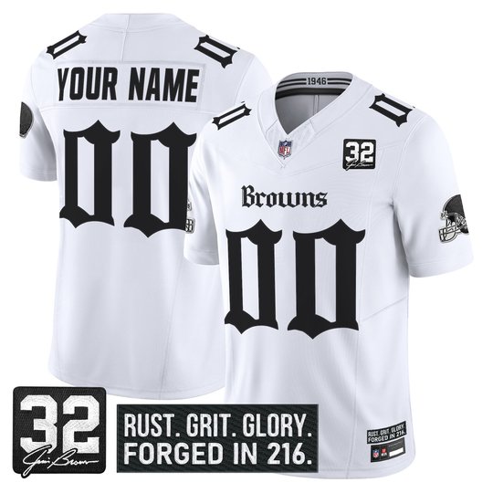 Cleveland Browns 'Gothic Dawg Shadows Drop' Vapor Limited Custom Jersey - All Stitched