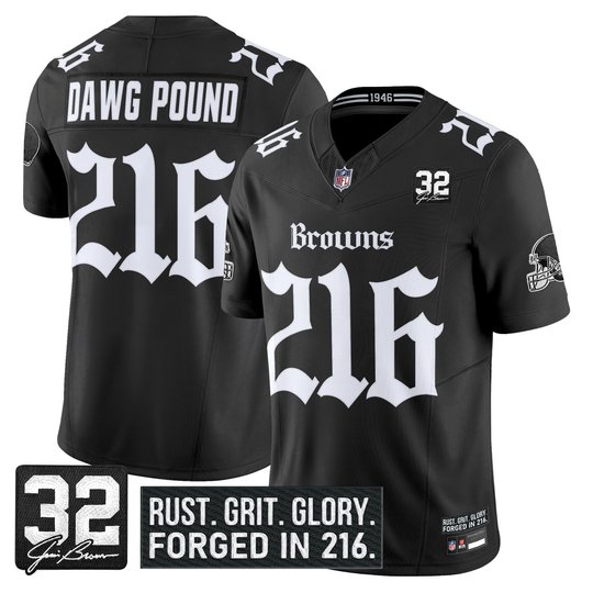 Men's Cleveland Browns 'Gothic Dawg Shadows Drop' Vapor Limited Jersey - All Stitched