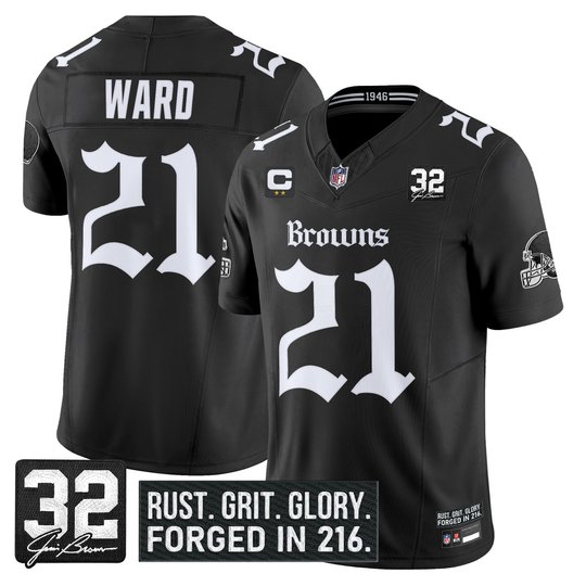 Men's Cleveland Browns 'Gothic Dawg Shadows Drop' Vapor Limited Jersey - All Stitched