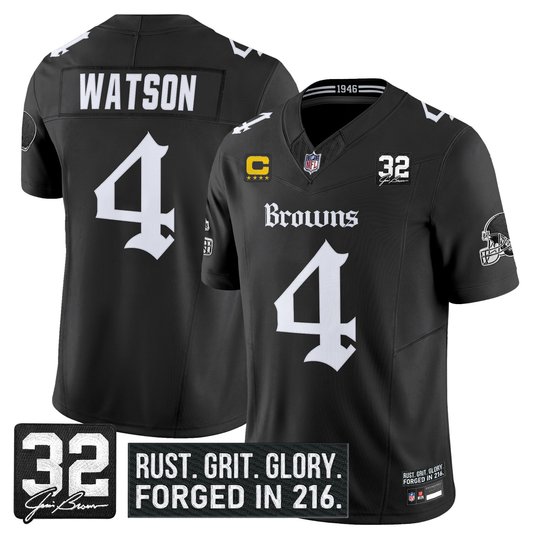 Men's Cleveland Browns 'Gothic Dawg Shadows Drop' Vapor Limited Jersey - All Stitched