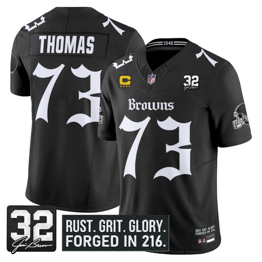 Men's Cleveland Browns 'Gothic Dawg Shadows Drop' Vapor Limited Jersey - All Stitched