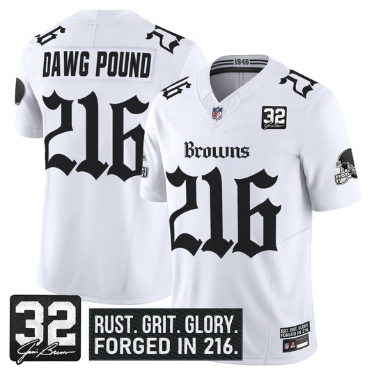 Men's Cleveland Browns 'Gothic Dawg Shadows Drop' Vapor Limited Jersey - All Stitched