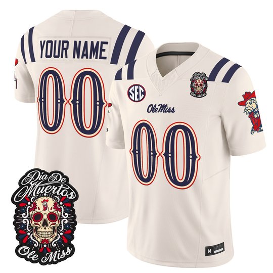 Ole Miss Rebels Día de los Muertos Vapor Limited Custom Jersey - All Stitched