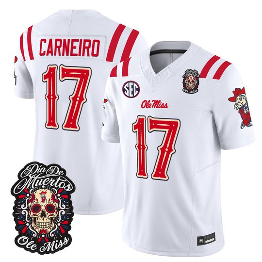 Men's Ole Miss Rebels Día de los Muertos Vapor Limited Jersey - All Stitched