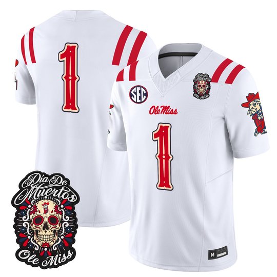 Men's Ole Miss Rebels Día de los Muertos Vapor Limited Jersey - All Stitched
