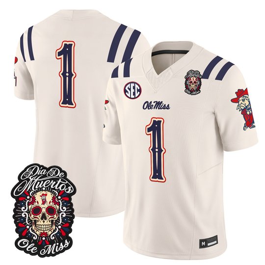 Men's Ole Miss Rebels Día de los Muertos Vapor Limited Jersey - All Stitched