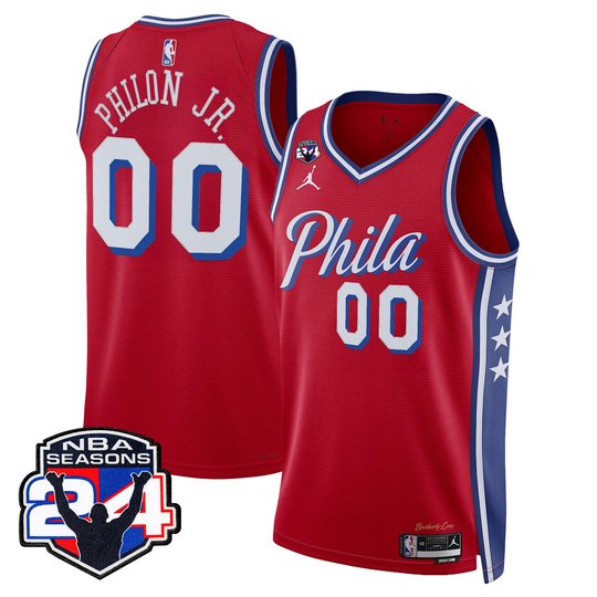 Men's Philadelphia 76ers Swingman Jersey - 24th Season Patch - All Stitched
