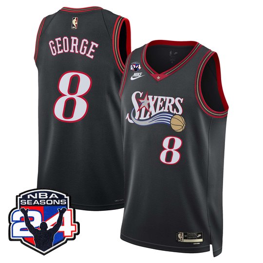 Men's Philadelphia 76ers Swingman Jersey - 24th Season Patch - All Stitched