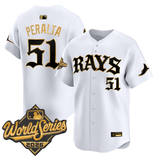 Men's Tampa Bay Rays 2026 World Series Vapor Premier Limited Jersey - Old English Edition - All Stitched
