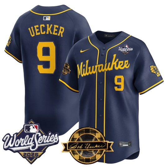 Men's Milwaukee Brewers 2026 World Series Vapor Premier Limited Jersey V2 - Bob Uecker Patch - All Stitched