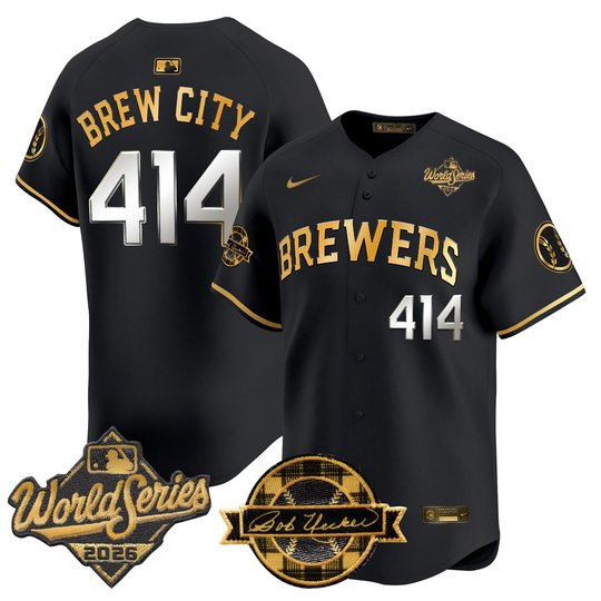 Men's Milwaukee Brewers 2026 World Series Vapor Premier Limited Jersey V2 - Bob Uecker Patch - All Stitched