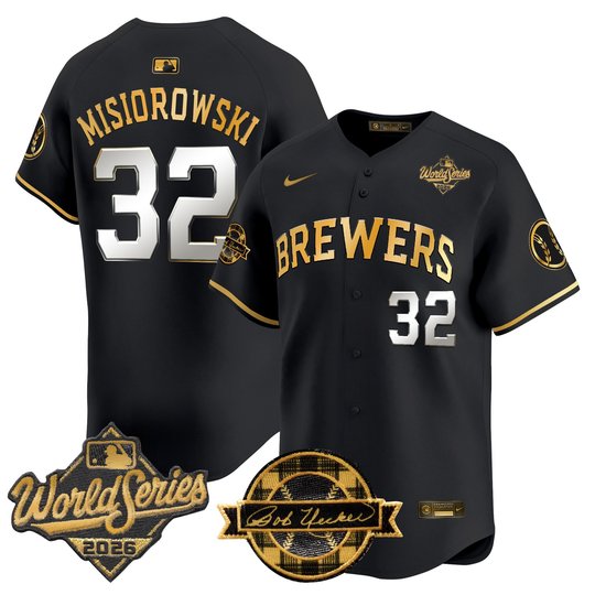 Men's Milwaukee Brewers 2026 World Series Vapor Premier Limited Jersey V2 - Bob Uecker Patch - All Stitched