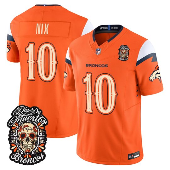 Men's Denver Broncos Día de los Muertos Vapor Limited Jersey - All Stitched