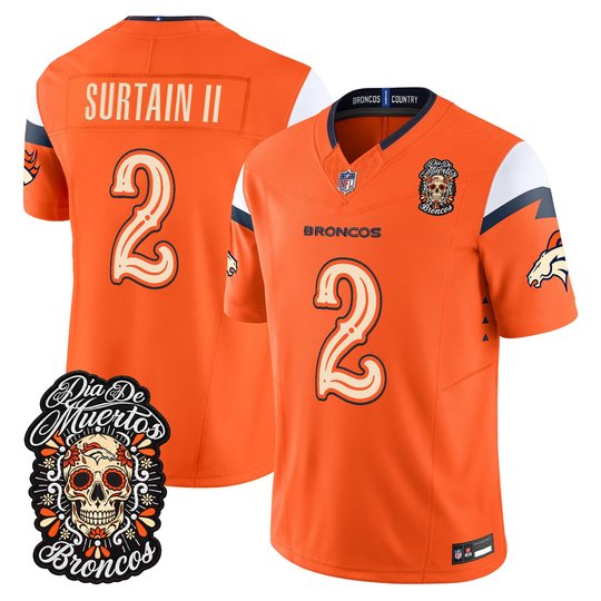 Men's Denver Broncos Día de los Muertos Vapor Limited Jersey - All Stitched