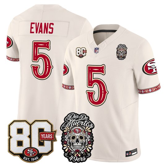 Men's San Francisco 49ers Día de los Muertos Vapor Limited Jersey - 80th Anniversary Patch - All Stitched