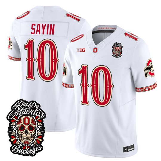 Men's Ohio State Buckeyes Día de los Muertos Vapor Limited Jersey - All Stitched