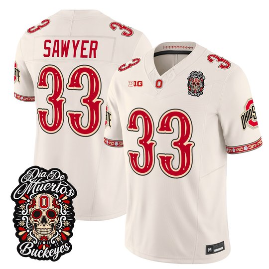 Men's Ohio State Buckeyes Día de los Muertos Vapor Limited Jersey - All Stitched