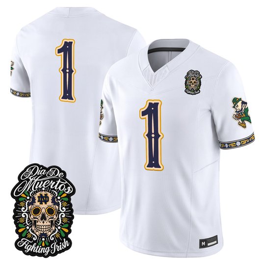 Men's Notre Dame Fighting Irish Día de los Muertos Vapor Limited Jersey - All Stitched