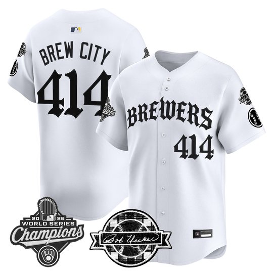 Men's Milwaukee Brewers 2026 World Series Champions Vapor Premier Limited Jersey - Old English Edition - All Stitched