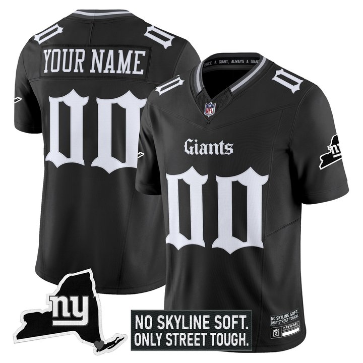 New York Giants 'Gothic Gotham Edition' Vapor Limited Custom Jersey - All Stitched