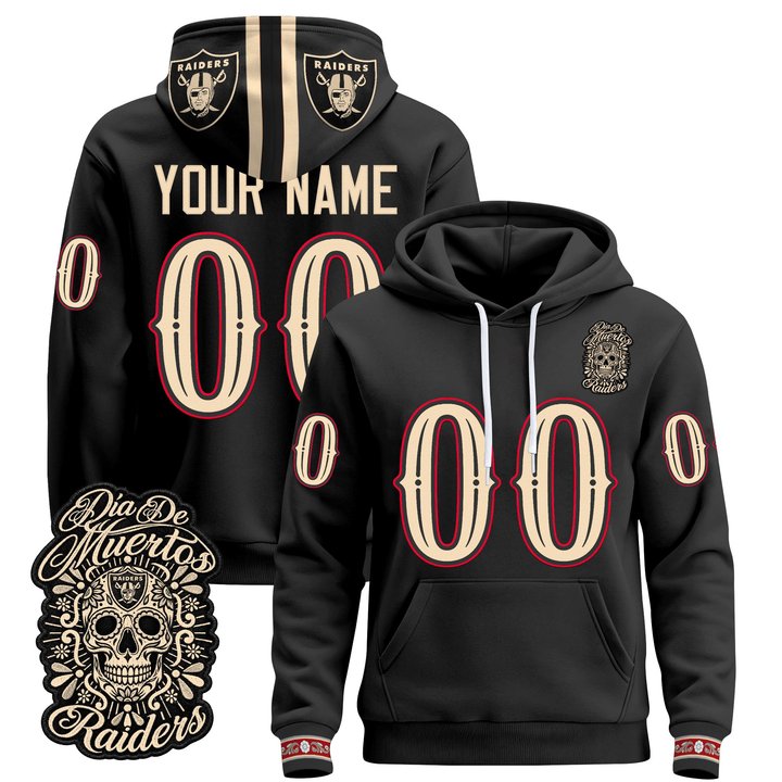 Las Vegas Raiders Día de los Muertos Premium Custom Pullover Hoodie - All Stitched