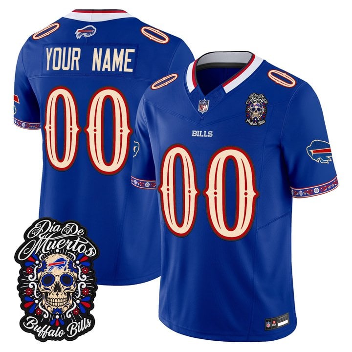 Buffalo Bills Día de los Muertos Vapor Limited Custom Jersey - All Stitched