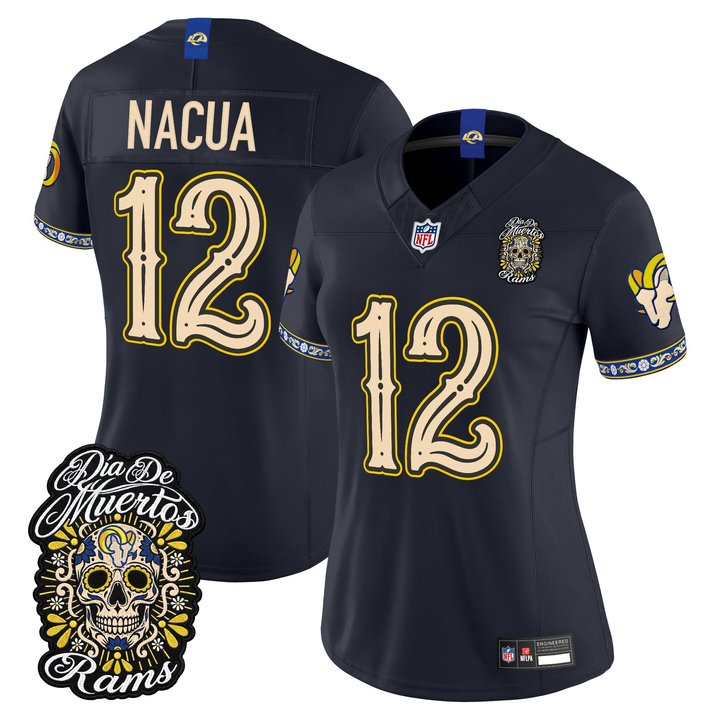 Women's Los Angeles Rams Día de los Muertos Vapor Limited Jersey - All Stitched