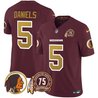 Men's Washington Redskins 75th Patch Throwback Vapor Limited Jersey V2 - All Stitched