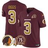 Men's Washington Redskins 75th Patch Throwback Vapor Limited Jersey V2 - All Stitched