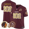 Men's Washington Redskins 75th Patch Throwback Vapor Limited Jersey V2 - All Stitched