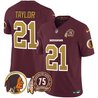Men's Washington Redskins 75th Patch Throwback Vapor Limited Jersey V2 - All Stitched