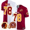 Men's Washington Redskins 75th Patch Throwback Vapor Limited Jersey - All Stitched