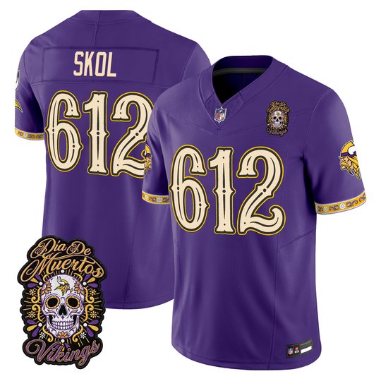 Men's Minnesota Vikings Día de los Muertos Vapor Limited Jersey - All Stitched