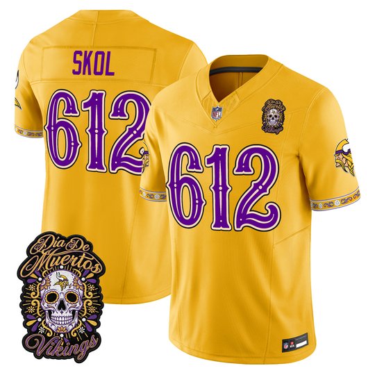 Men's Minnesota Vikings Día de los Muertos Vapor Limited Jersey - All Stitched