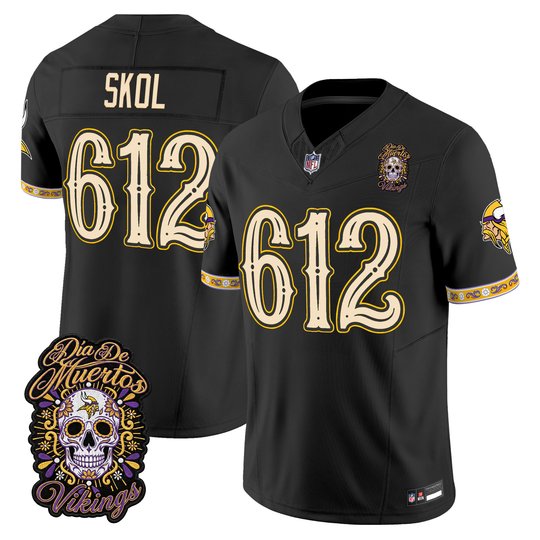 Men's Minnesota Vikings Día de los Muertos Vapor Limited Jersey - All Stitched