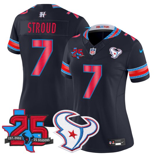 Women's Houston Texans 2026 "Rivalries" Vapor Limited Jersey - 25th Year Anniversary Patch - All Stitched