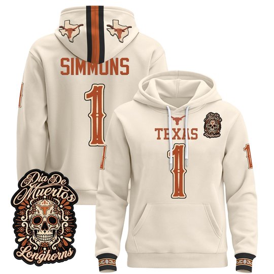 Men's Texas Longhorns Día de los Muertos Premium Pullover Hoodie - All Stitched