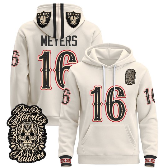 Men's Las Vegas Raiders Día de los Muertos Premium Pullover Hoodie - All Stitched