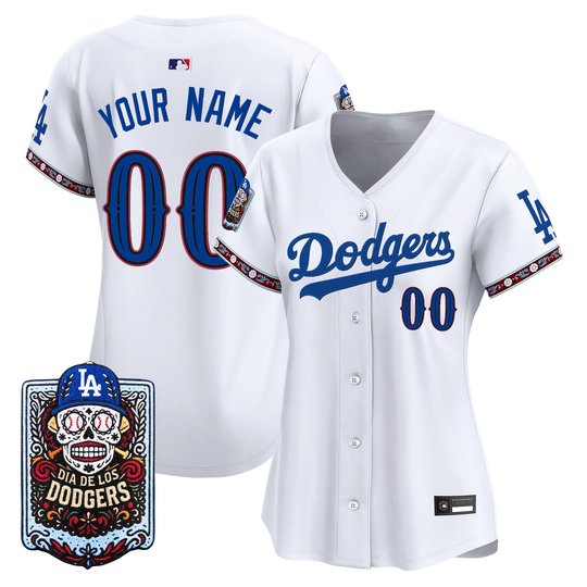 Los Angeles Dodgers Día de los Muertos Vapor Premier Limited Custom Jersey - Stitched