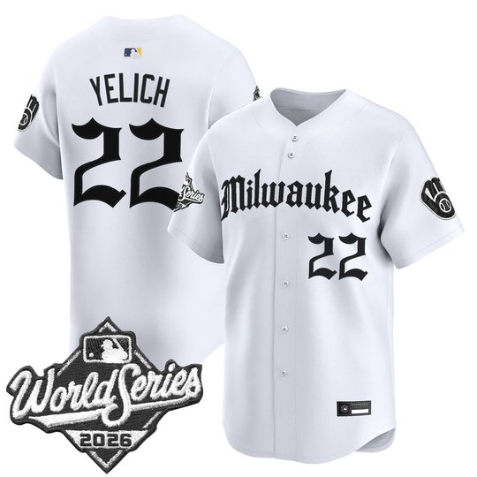 Men's Milwaukee Brewers 2026 World Series Vapor Premier Limited Jersey - Gothic Edition - All Stitched