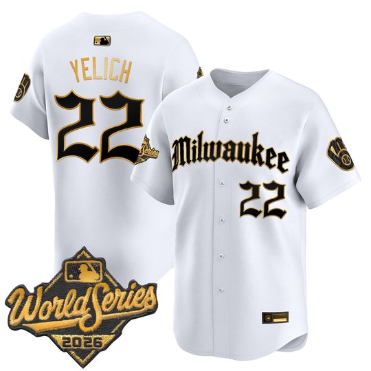 Men's Milwaukee Brewers 2026 World Series Vapor Premier Limited Jersey - Gothic Edition - All Stitched