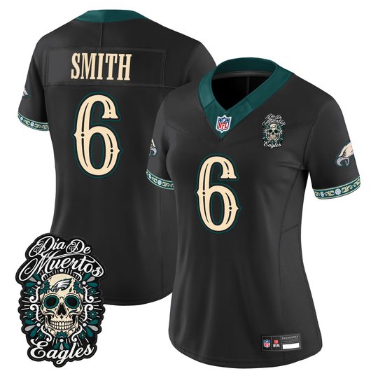 Women's Philadelphia Eagles Día de los Muertos Vapor Limited Jersey - All Stitched