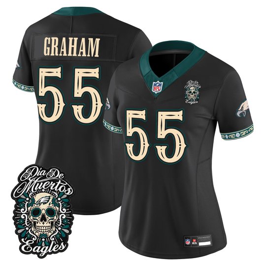 Women's Philadelphia Eagles Día de los Muertos Vapor Limited Jersey - All Stitched