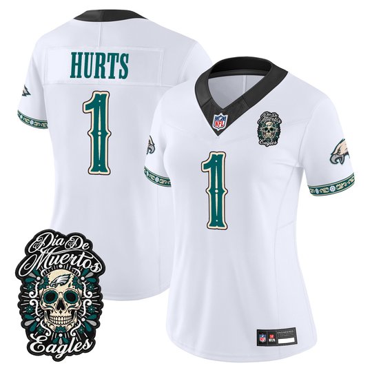 Women's Philadelphia Eagles Día de los Muertos Vapor Limited Jersey - All Stitched