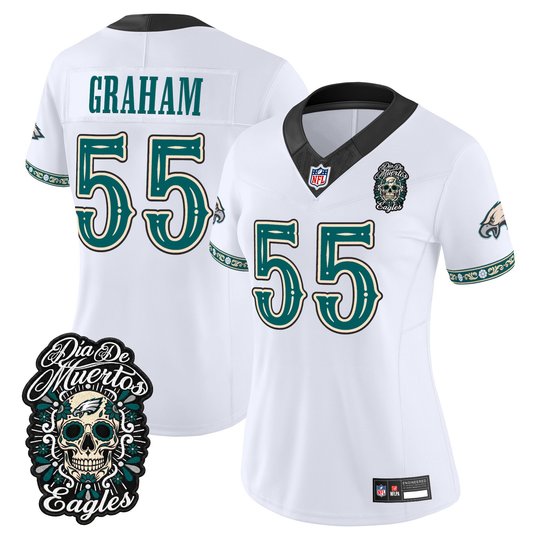 Women's Philadelphia Eagles Día de los Muertos Vapor Limited Jersey - All Stitched