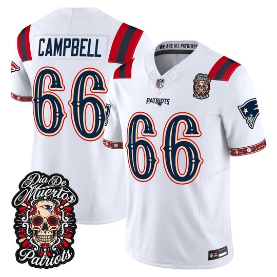 Men's New England Patriots Día de los Muertos Vapor Limited Jersey - All Stitched
