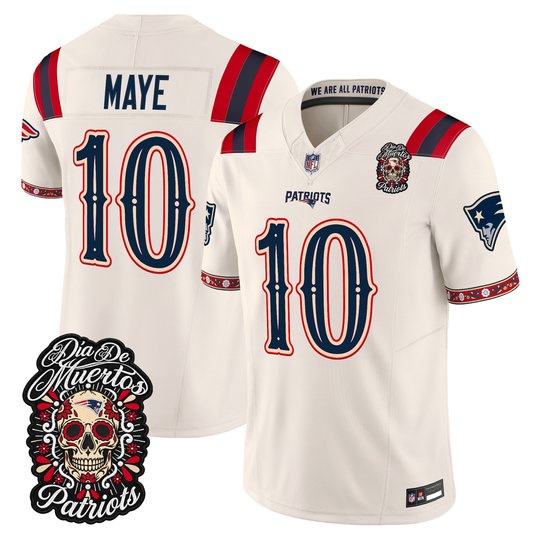Men's New England Patriots Día de los Muertos Vapor Limited Jersey - All Stitched