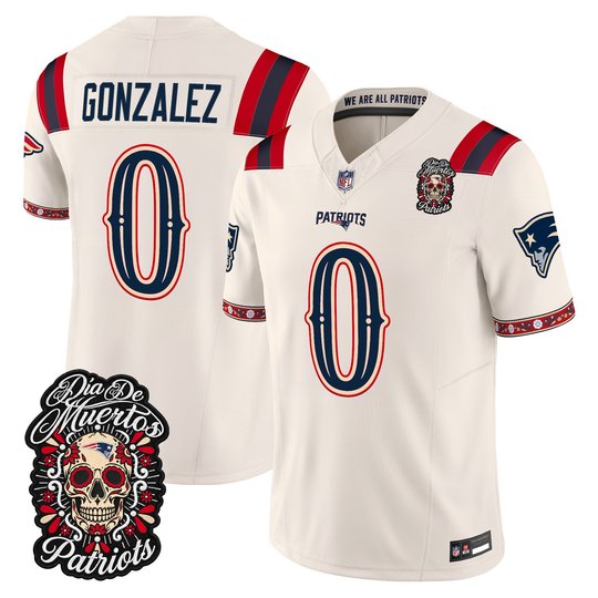 Men's New England Patriots Día de los Muertos Vapor Limited Jersey - All Stitched